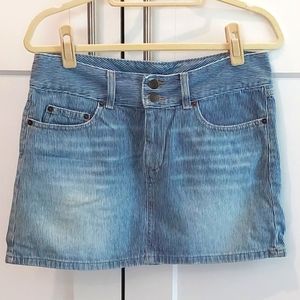 American Eagle Denim Striped Mini Skirt